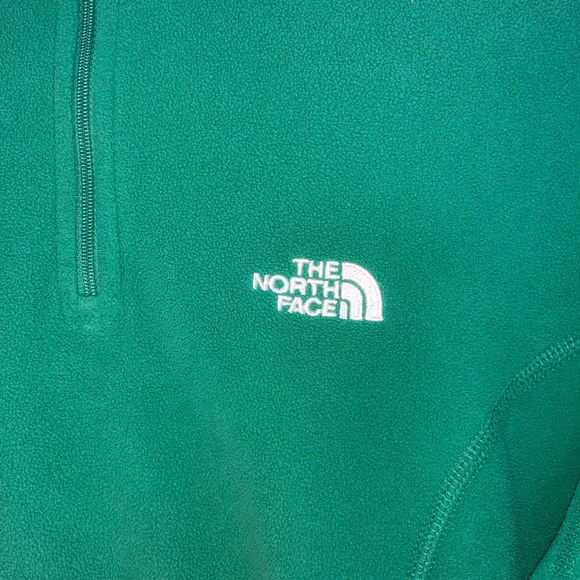 North Face Green 1/4 Zip Fleece Pullover Size M - Picture 2 of 5